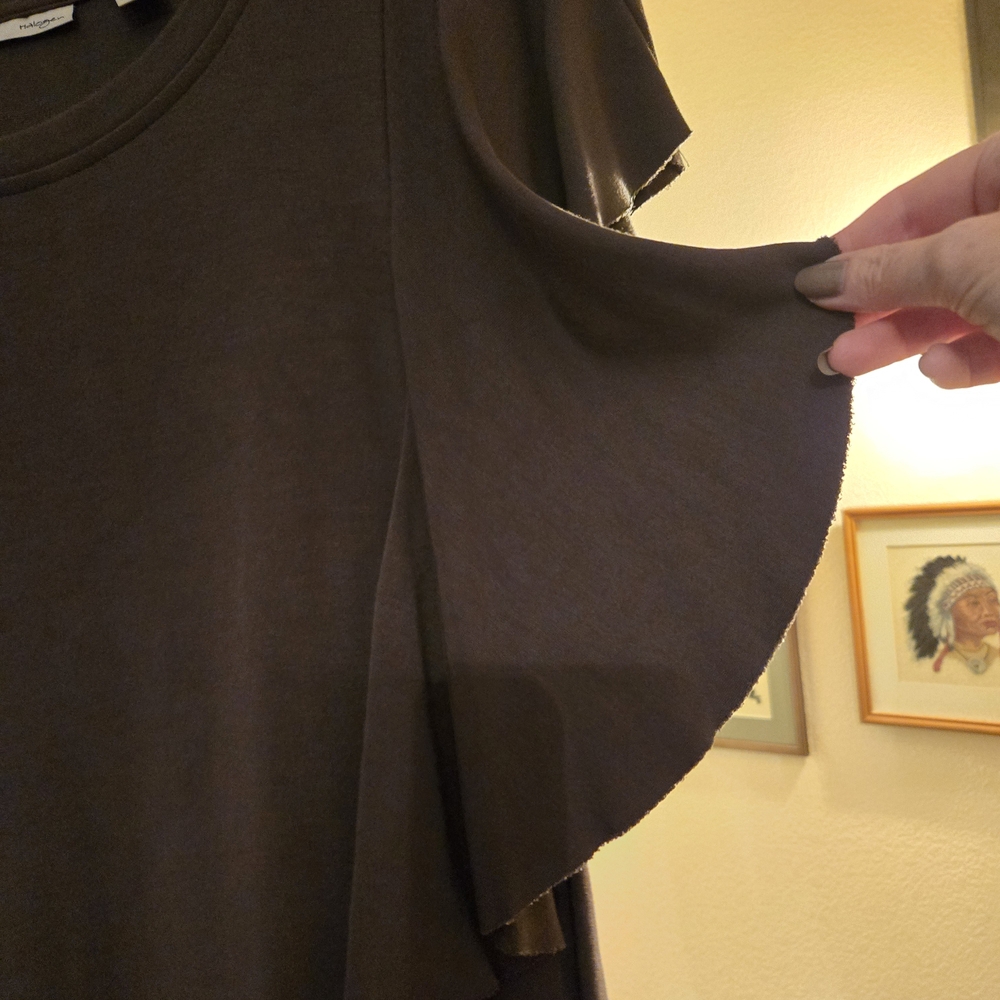 Halogen Olive Ruffle Sleeve Top - Picture 4 of 7